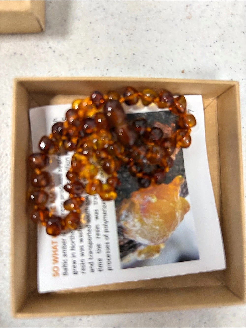 Amber Guru Amber Teething Necklace Brown NWT - Picture 3 of 3
